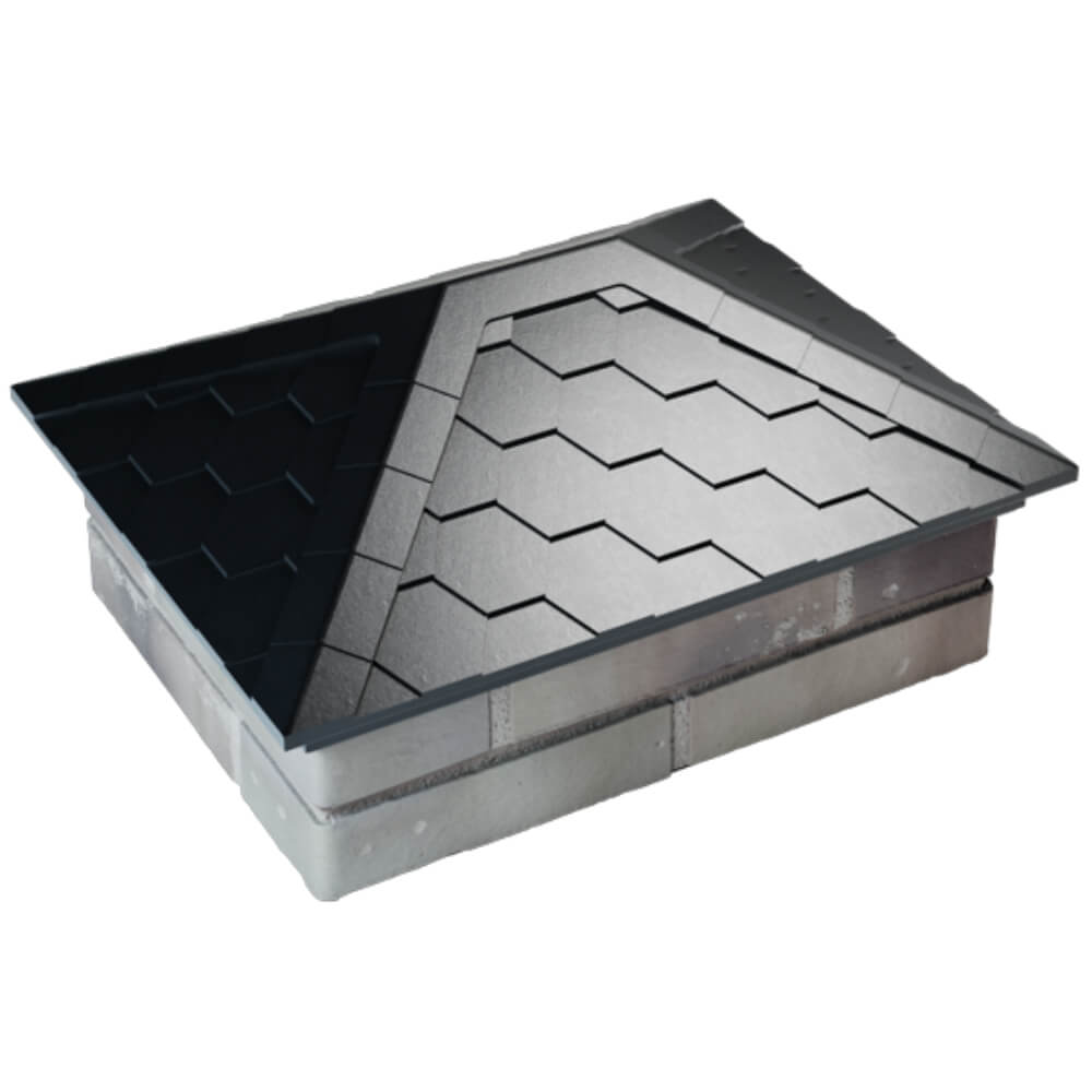 Колпак Zking Эверест Черный на столб 2х1.5 кирпича (520х390мм)